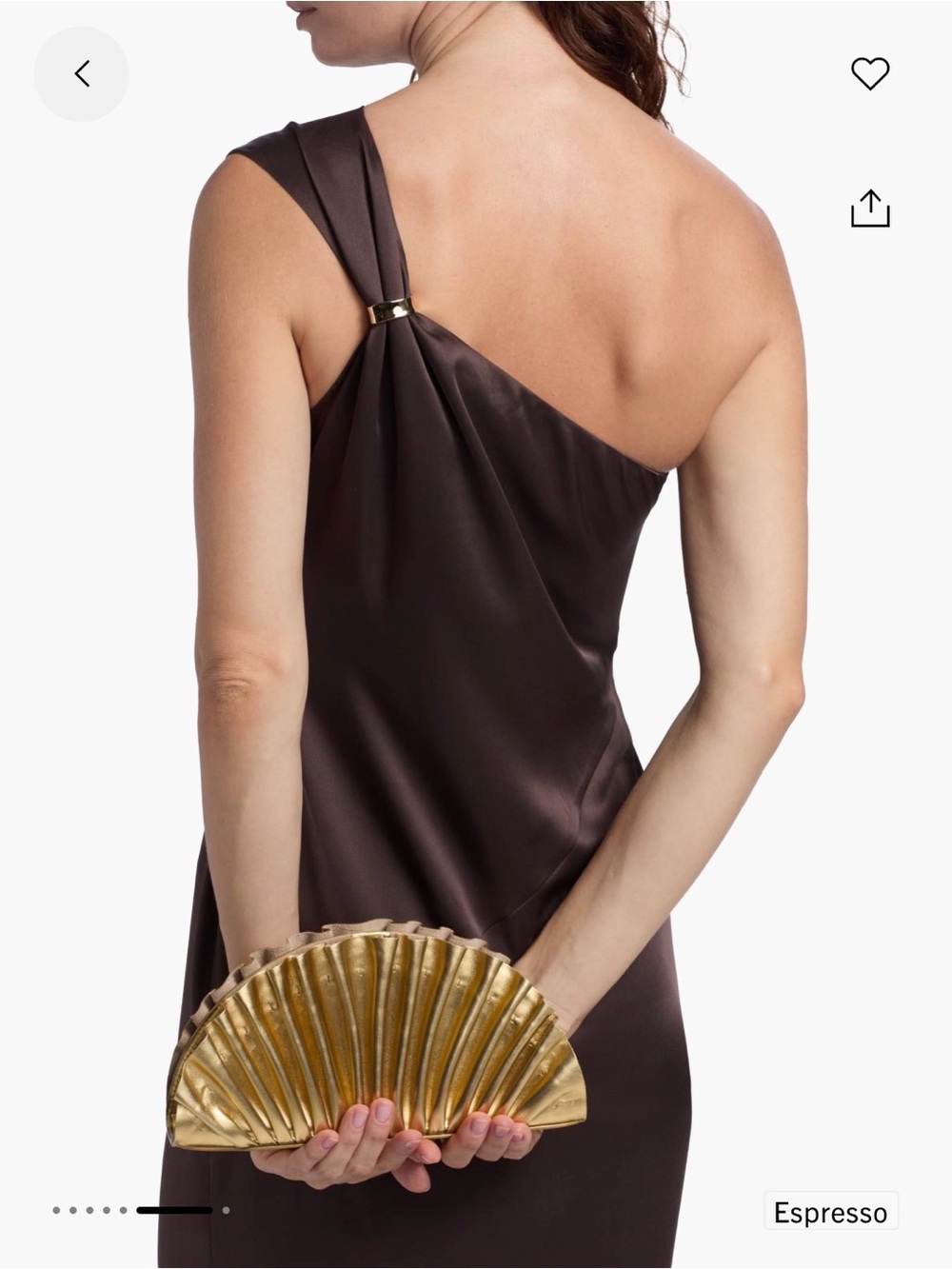 Espresso One-Shoulder Satin Maxi Dress - Picture 2 of 4